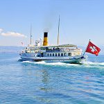 Picture of a Swiss boat on the lake